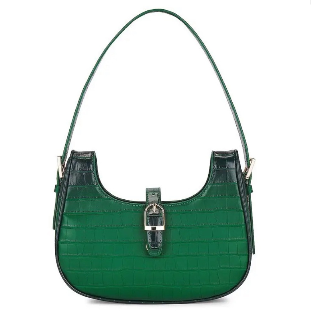 8 Other Reasons Green Croc-Embossed Bag